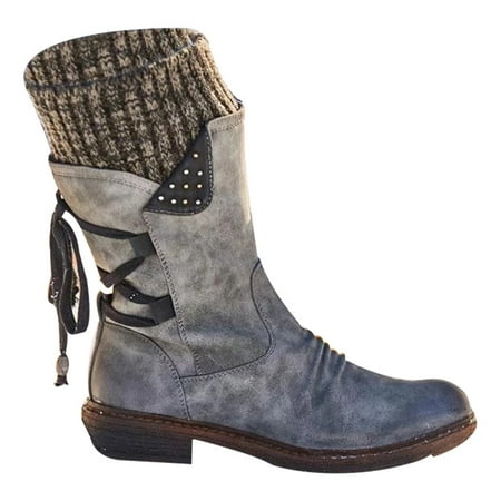 Women Middle Calf Boots Retro PU Leather Booties Casual PU Low Heel Winter Shoes New
Women Middle Calf Boots Retro PU Leather Booties Casual PU Low Heel Winter Shoes New