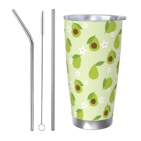 Uemuo Avocado With Leaf And Flower Print Travel Coffee Mug 20oz Double-walled Car Cup Stainless Steel Insulated Tumbler Leak-proof Travel Cup Reusable Straw Car Cup-Straw Three-piece Set
Uemuo Avocado With Leaf And Flower Print Travel Coffee Mug 20oz Double-walled Car Cup Stainless Steel Insulated Tumbler Leak-proof Travel Cup Reusable Straw Car Cup-Straw Three-piece Set