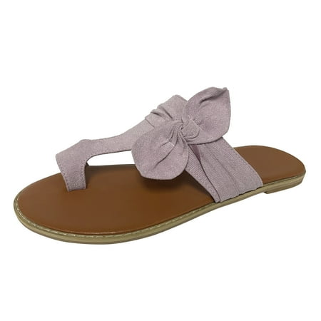 Sandals Women Ladies Fashion Summer Solid Color Suede Bow Slip On Shoes Flat Casual Sandals Womens Sandals Cloth Purple 39
Sandals Women Ladies Fashion Summer Solid Color Suede Bow Slip On Shoes Flat Casual Sandals Womens Sandals Cloth Purple 39