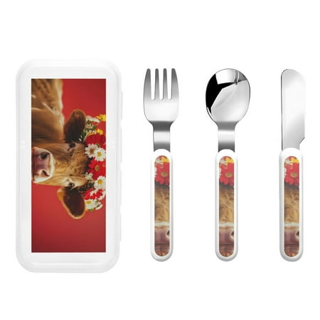 Rateoe White And Red Daisy Cow for Stainless Steel Kids Silverware Set - Child and Toddler Safe Flatware - Children s Knife Fork And Spoon Set
Rateoe White And Red Daisy Cow for Stainless Steel Kids Silverware Set - Child and Toddler Safe Flatware - Children s Knife Fork And Spoon Set