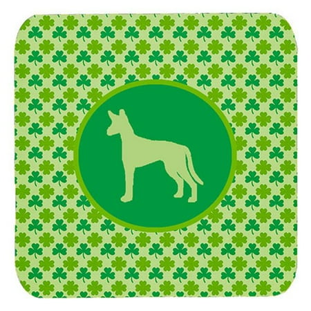 Ibizan Hound Lucky Shamrock Foam Coasters Set Of 4