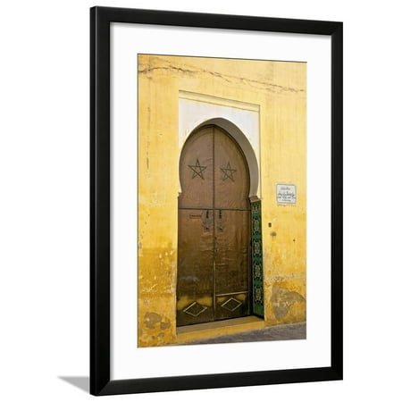 Door to Mosque, Medina, Meknes, Morocco, North Africa, Africa Framed Print Wall Art By Neil Farrin