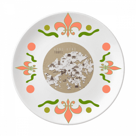 Hong Kong Location Map China Flower Ceramics Plate Tableware Dinner Dish