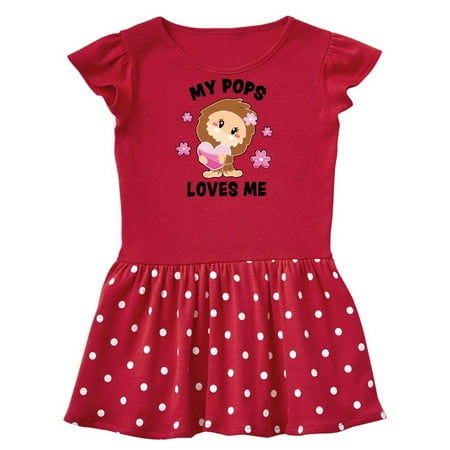 Inktastic My Pops Loves Me with Bigfoot Gift Toddler Girl Dress