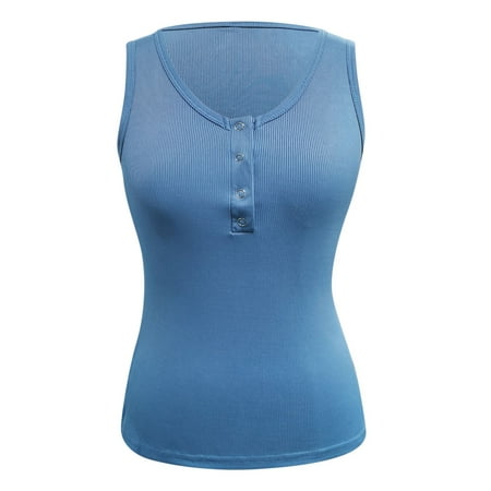 dmqupv And Corset Top Women Solid Top Shirt Round Neck Button Vest Sleeveless Top Casual Slim Sleeveless Shirts for Women Blue Small
dmqupv And Corset Top Women Solid Top Shirt Round Neck Button Vest Sleeveless Top Casual Slim Sleeveless Shirts for Women Blue Small