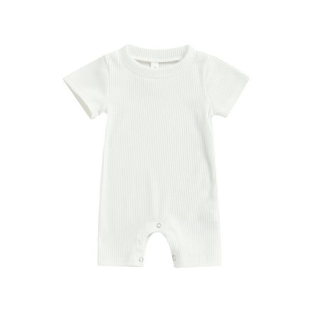 Franhais Baby Boy Girl Summer Jumpsuit Short Sleeve Round Neck Solid Color Ribbed Romper
Franhais Baby Boy Girl Summer Jumpsuit Short Sleeve Round Neck Solid Color Ribbed Romper