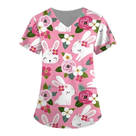 QWERTYU Scrubs Top for Women Pockets Easter Print Uniform Casual Professionals T Shirt Short Sleeve Holiday Nursing Scrubs Pink 3XL
QWERTYU Scrubs Top for Women Pockets Easter Print Uniform Casual Professionals T Shirt Short Sleeve Holiday Nursing Scrubs Pink 3XL