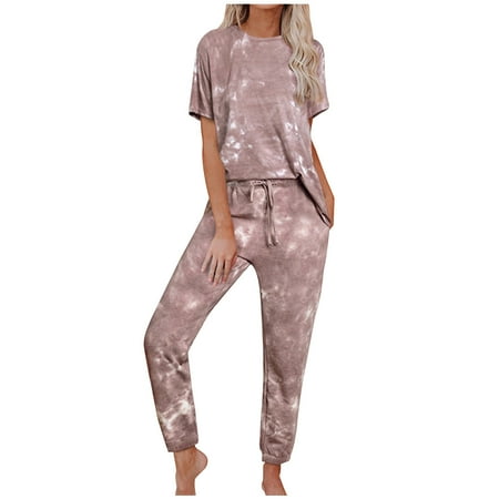 OGLCCG Women s Tie Dye Two Piece Pajamas Set Short Sleeve Tops with Drawstring Pants Sleepwear Casual Soft Comfy Lounge Set
OGLCCG Women s Tie Dye Two Piece Pajamas Set Short Sleeve Tops with Drawstring Pants Sleepwear Casual Soft Comfy Lounge Set
