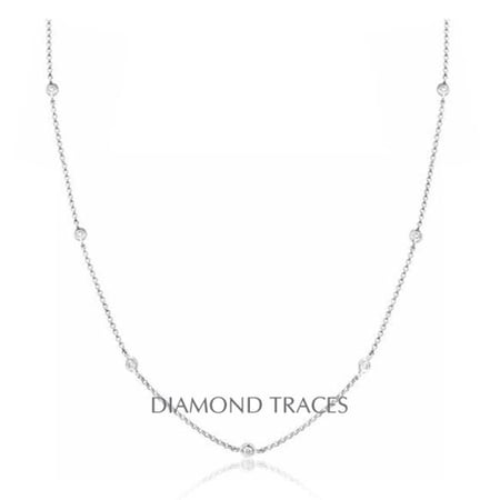 Diamond Traces D-DY-07-05-5751 0. 35 Carat Total Natural Diamonds 14K White Gold Bezel Setting Diamond by the Yard