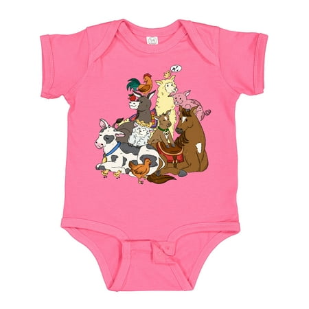 Inktastic Happy Farm Animals Gift Baby Boy or Baby Girl Bodysuit