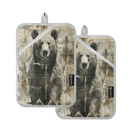 Two Pieces Of Square Heat Insulation Pad Oven Mitts 7x9.8 Inch Oven Microwave Kitchen Cooking Baking Black Bear and Newspaper
Two Pieces Of Square Heat Insulation Pad Oven Mitts 7x9.8 Inch Oven Microwave Kitchen Cooking Baking Black Bear and Newspaper