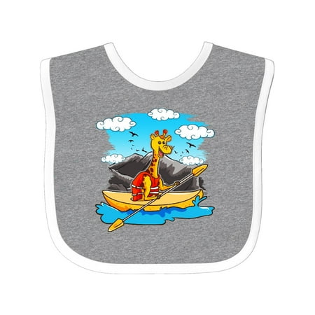 Inktastic Kayaking Kids Giraffe Kayak Gift Baby Boy or Baby Girl Bib