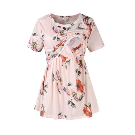 Tangnade Womens Maternity Summer Short Sleeve Floral Printed Tops Pregnancy T Shirt For Breastfeeding Maternity Tops
Tangnade Womens Maternity Summer Short Sleeve Floral Printed Tops Pregnancy T Shirt For Breastfeeding Maternity Tops