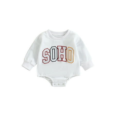 Canrulo Newborn Baby Boys Girls Casual Long Sleeve Letter Embroidery Romper Bodysuit Fall Outfits White 12-18 Months
Canrulo Newborn Baby Boys Girls Casual Long Sleeve Letter Embroidery Romper Bodysuit Fall Outfits White 12-18 Months