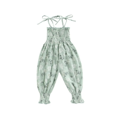 Seyurigaoka Baby Girls Summer Jumpsuit Boho Floral Shoulder Straps Tie Ruched Long Romper Toddler Girls Sling Long Pants One-Piece Jumpsuit
Seyurigaoka Baby Girls Summer Jumpsuit Boho Floral Shoulder Straps Tie Ruched Long Romper Toddler Girls Sling Long Pants One-Piece Jumpsuit