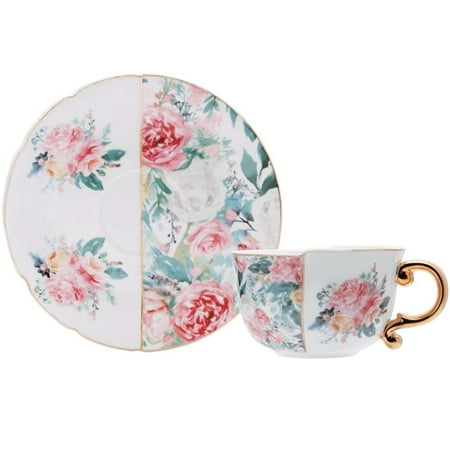 JanYoo Ceramic Tea Cups and Saucers Vintage Tea Cup Set Porcelain British Coffee Cups with Gold Trim for Women Party 10 oz
JanYoo Ceramic Tea Cups and Saucers Vintage Tea Cup Set Porcelain British Coffee Cups with Gold Trim for Women Party 10 oz