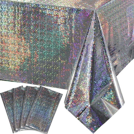 4 Pack Iridescence Plastic Tablecloths Shiny Disposable Laser Rectangle Table Covers Holographic Foi
4 Pack Iridescence Plastic Tablecloths Shiny Disposable Laser Rectangle Table Covers Holographic Foi