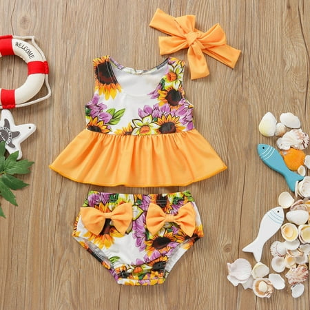 CHGBMOK Summer Infant Girls Swimsuit Sleeveless Beach Sunflowers Tankinis Swimwear Headband Set
CHGBMOK Summer Infant Girls Swimsuit Sleeveless Beach Sunflowers Tankinis Swimwear Headband Set