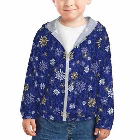 Lukts Golden Snowflakes Royal Blue Print Children s Long-Sleeved Sun Protection Clothing Hooded Sweatshirts for Boys and Girls Outdoor Sports-4 Years
Lukts Golden Snowflakes Royal Blue Print Children s Long-Sleeved Sun Protection Clothing Hooded Sweatshirts for Boys and Girls Outdoor Sports-4 Years
