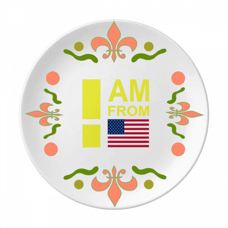 

I Am From United States Art Deco Fashion Flower Ceramics Plate Tableware Dinner Dish