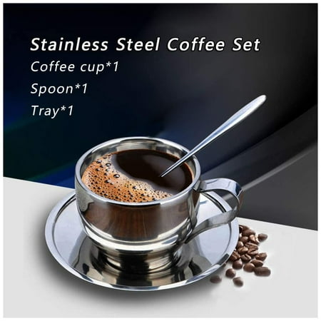 Stainless Steel Coffee Mugs Spoon Cafe Drinks and Drinking Double Wall Unbreakable Heat Stand Wall Tableware Modern Supplies
Stainless Steel Coffee Mugs Spoon Cafe Drinks and Drinking Double Wall Unbreakable Heat Stand Wall Tableware Modern Supplies