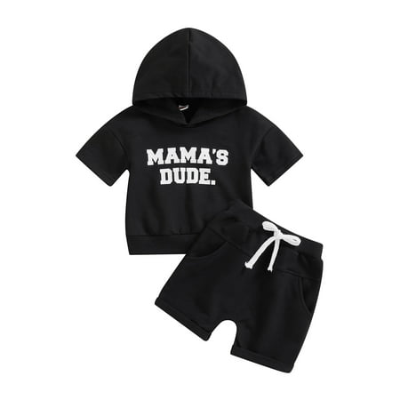 Canrulo Newborn Baby Boys Summer Clothes Cotton Short Sleeve Letter Print Hoodie T-Shirt and Shorts Outfits Black 0-6 Months
Canrulo Newborn Baby Boys Summer Clothes Cotton Short Sleeve Letter Print Hoodie T-Shirt and Shorts Outfits Black 0-6 Months