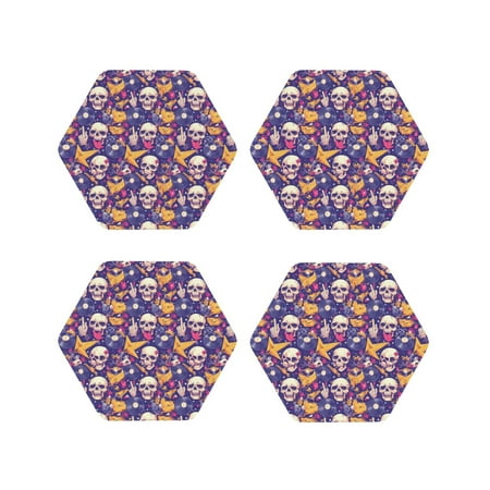 Tideii rock Skull record for Leather Coasters 4 Pieces Anti-fouling and Anti-scalding Decorative Coasters Suitable for Restaurants Kitchens Coffee Shops-Hexagon
Tideii rock Skull record for Leather Coasters 4 Pieces Anti-fouling and Anti-scalding Decorative Coasters Suitable for Restaurants Kitchens Coffee Shops-Hexagon