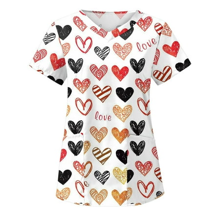 Women Scrubs Top Working Uniform Nurses Clothing Workwear Short Sleeve V-Neck Tops Party Thanksgiving T-Shirts Daily Tshirt
Women Scrubs Top Working Uniform Nurses Clothing Workwear Short Sleeve V-Neck Tops Party Thanksgiving T-Shirts Daily Tshirt