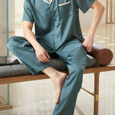 Men‘s Cotton Short Sleeve Button Up Shirts & Pants Vacation Summer Soft Comfortable Sleepwear Loungewear Pajamas Set
Men‘s Cotton Short Sleeve Button Up Shirts & Pants Vacation Summer Soft Comfortable Sleepwear Loungewear Pajamas Set