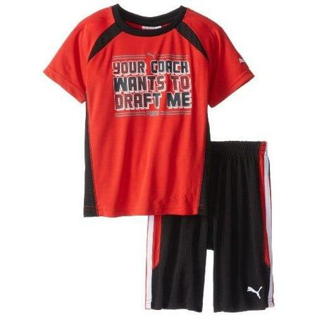 Puma Toddlers Coach Set Soccer Jersey Shirt & Shorts Set - Red