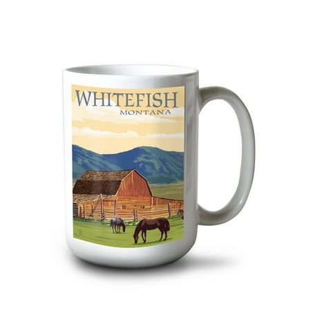 15 fl oz Ceramic Mug Whitefish Montana Red Barn and Horses Dishwasher & Microwave Safe
15 fl oz Ceramic Mug Whitefish Montana Red Barn and Horses Dishwasher & Microwave Safe