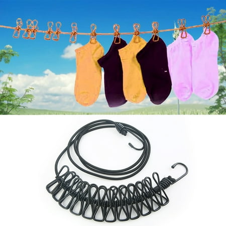 Travel Elastic Clothesline Camping Stretchy Portable Clothesline - Adjustable Clothes Lines with 12pcs Clothespins Clips
Travel Elastic Clothesline Camping Stretchy Portable Clothesline - Adjustable Clothes Lines with 12pcs Clothespins Clips
