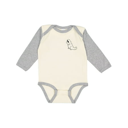 Inktastic Pocket Dino Baby Tyrannosaurus Gift Baby Boy or Baby Girl Long Sleeve Bodysuit