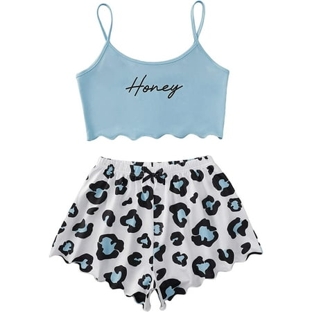 ZHENG Women s Cartoon Print Lettuce Trim Cami Top and Shorts Cute Pajama Set Sleepwear
ZHENG Women s Cartoon Print Lettuce Trim Cami Top and Shorts Cute Pajama Set Sleepwear