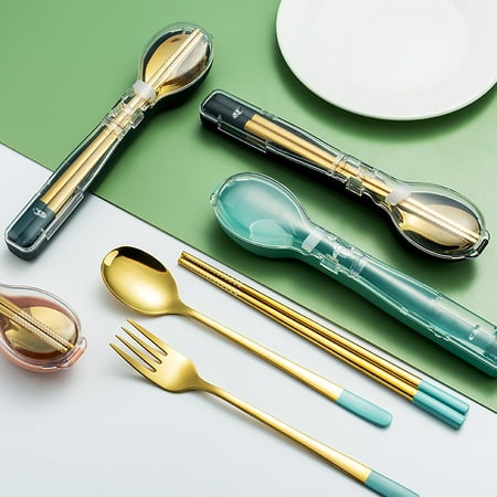 Leasote Portable Cutlery Set Reble Comfortable Grip Stainless Steel Spoon Fork Chopsticks Flatware Set with Box for Student Pink A
Leasote Portable Cutlery Set Reble Comfortable Grip Stainless Steel Spoon Fork Chopsticks Flatware Set with Box for Student Pink A