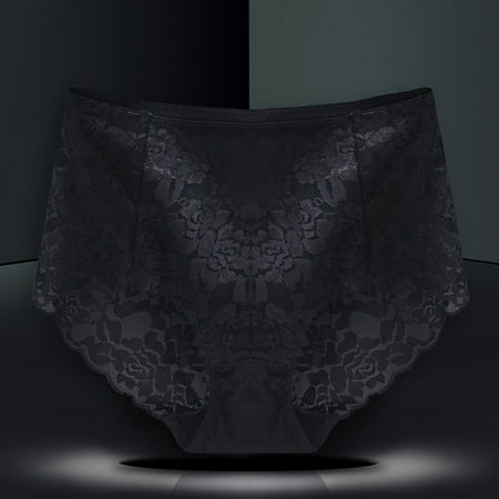 Hunpta Underwear Women Mid High Waist Sexy Lace Panties Seamless Brief Briefs