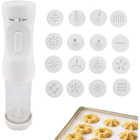 Electric Cookie Press Gun Set for Baking DIY Cookie Maker Kit With 12 Discs and 4 Icing Tips for Holiday Christmas (White-1) Battery Powered
Electric Cookie Press Gun Set for Baking DIY Cookie Maker Kit With 12 Discs and 4 Icing Tips for Holiday Christmas (White-1) Battery Powered