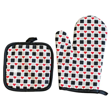Valentine s Oven Mitts and Pot Holders Sets Heat Resistant Love Hearts Oven Gloves with Non-Slip Surface for Safe BBQ Cooking Baking
Valentine s Oven Mitts and Pot Holders Sets Heat Resistant Love Hearts Oven Gloves with Non-Slip Surface for Safe BBQ Cooking Baking