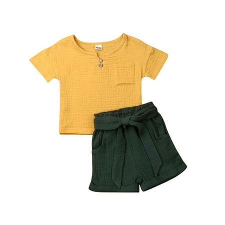 2019 Toddler Kids Baby Girls Clothes Set Summer Princess Short Sleeve Pocket Top Bow Shorts Sunsuit Outfits Clothing 2PCs
2019 Toddler Kids Baby Girls Clothes Set Summer Princess Short Sleeve Pocket Top Bow Shorts Sunsuit Outfits Clothing 2PCs