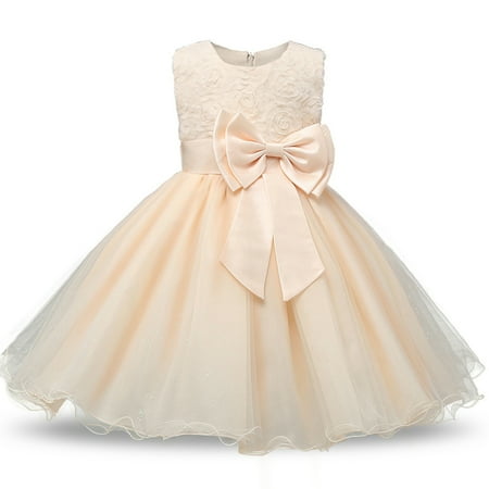 SYNPOS Kids Girls Sleeveless Sequins Lace Tutu Princess Dress 2-9Y Child Wedding Birthday Pageant Dress
