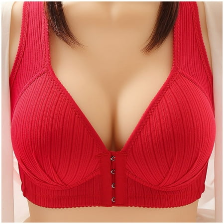 dmqupv Front Closure Wireless Bras for Women Steel Ring Thin Women Bra Front Button Breathable Gathers Thin Sports Bra Red 42
dmqupv Front Closure Wireless Bras for Women Steel Ring Thin Women Bra Front Button Breathable Gathers Thin Sports Bra Red 42