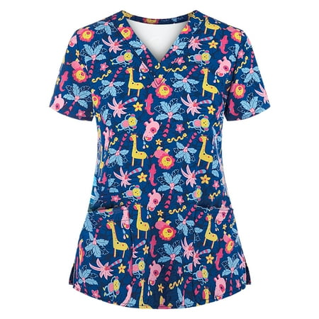 Tarmeek Women s Animal Printed Scrub Tops Plus Size V-Neck Fun T Shirts Workwear Nurse Uniform Tee with Pockets
Tarmeek Women s Animal Printed Scrub Tops Plus Size V-Neck Fun T Shirts Workwear Nurse Uniform Tee with Pockets