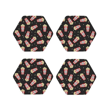 Coasters Set of 4 - Cute Popcorn Starry Sky Black Drink Coasters for Tabletop Protection Leather Coasters for Living Room Decor and Housewarming Gift Hexagon
Coasters Set of 4 - Cute Popcorn Starry Sky Black Drink Coasters for Tabletop Protection Leather Coasters for Living Room Decor and Housewarming Gift Hexagon