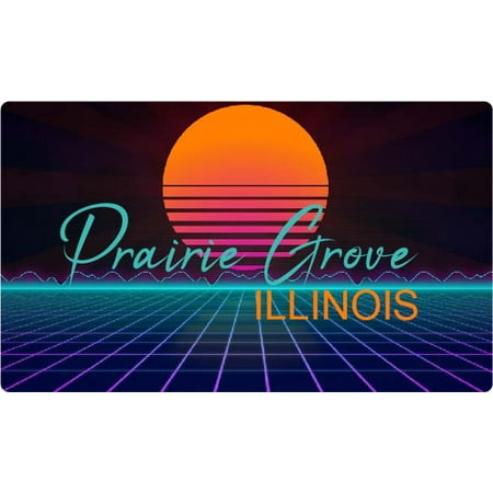 Prairie Grove Illinois 4 X 2.25-Inch Fridge Magnet Retro Neon Design