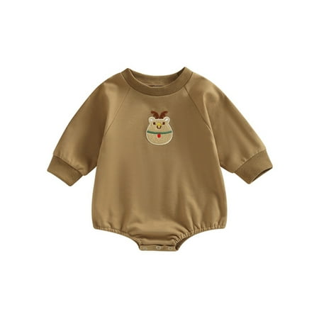 Niuer Baby Bodysuit Christmas Romper Long Sleeve Jumpsuit Baggy Playsuit One Piece Brown 80cm
Niuer Baby Bodysuit Christmas Romper Long Sleeve Jumpsuit Baggy Playsuit One Piece Brown 80cm