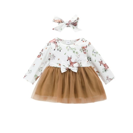 Glookwis Baby Crew Neck Two Pieces Outfits Cute Spring Fall Dresses with Headband Casual A Line Elk Print Party Dress Dark Brown 18-24M
Glookwis Baby Crew Neck Two Pieces Outfits Cute Spring Fall Dresses with Headband Casual A Line Elk Print Party Dress Dark Brown 18-24M