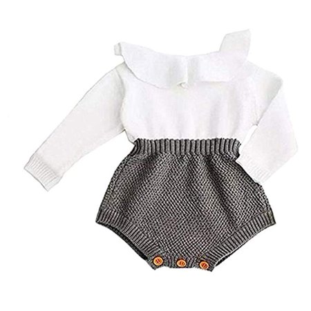 Askwind Baby Girls Romper Knitted Ruffle Long Sleeve Jumpsuit Baby Kids Girl Romper Autumn Winter Casual Clothing(Grey 3-6 Months)
Askwind Baby Girls Romper Knitted Ruffle Long Sleeve Jumpsuit Baby Kids Girl Romper Autumn Winter Casual Clothing(Grey 3-6 Months)