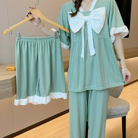 DanceeMangoo WAVMIT New Women Pajamas Set CottonSleepwear Shirt Short Sleeve Pyjamas Young Girl Short 3 Pieces Solid Color Homewear Clothes
DanceeMangoo WAVMIT New Women Pajamas Set CottonSleepwear Shirt Short Sleeve Pyjamas Young Girl Short 3 Pieces Solid Color Homewear Clothes