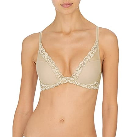 Natori Women Feathers Contour Plunge Bra (Cosmetic 34DD)
