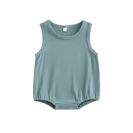 Suanret Newborn Baby Boys Girls Romper Summer Sleeveless Round Neck Jumpsuit Crotch Buttons Bodysuit Clothes Blue 12-18 Months
Suanret Newborn Baby Boys Girls Romper Summer Sleeveless Round Neck Jumpsuit Crotch Buttons Bodysuit Clothes Blue 12-18 Months